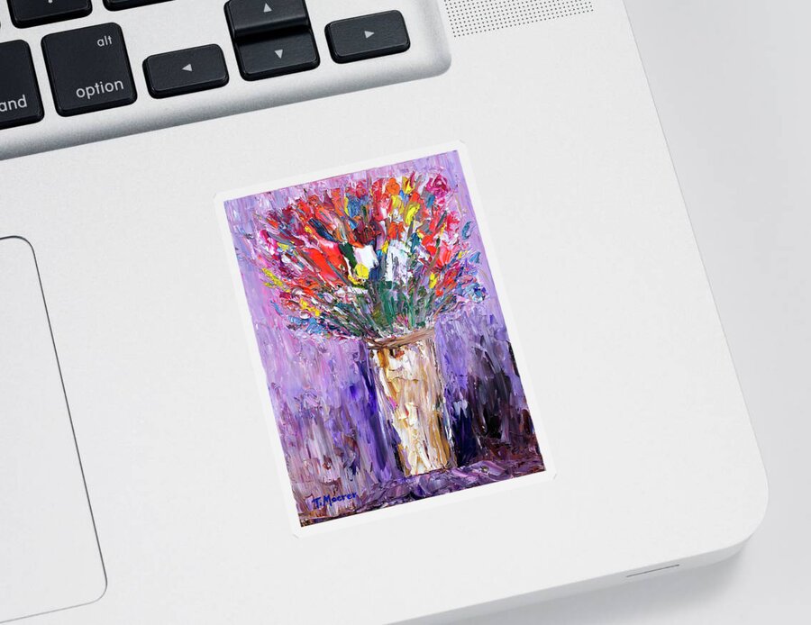 Flowers Sticker featuring the painting Morning Bouquet by Teresa Moerer