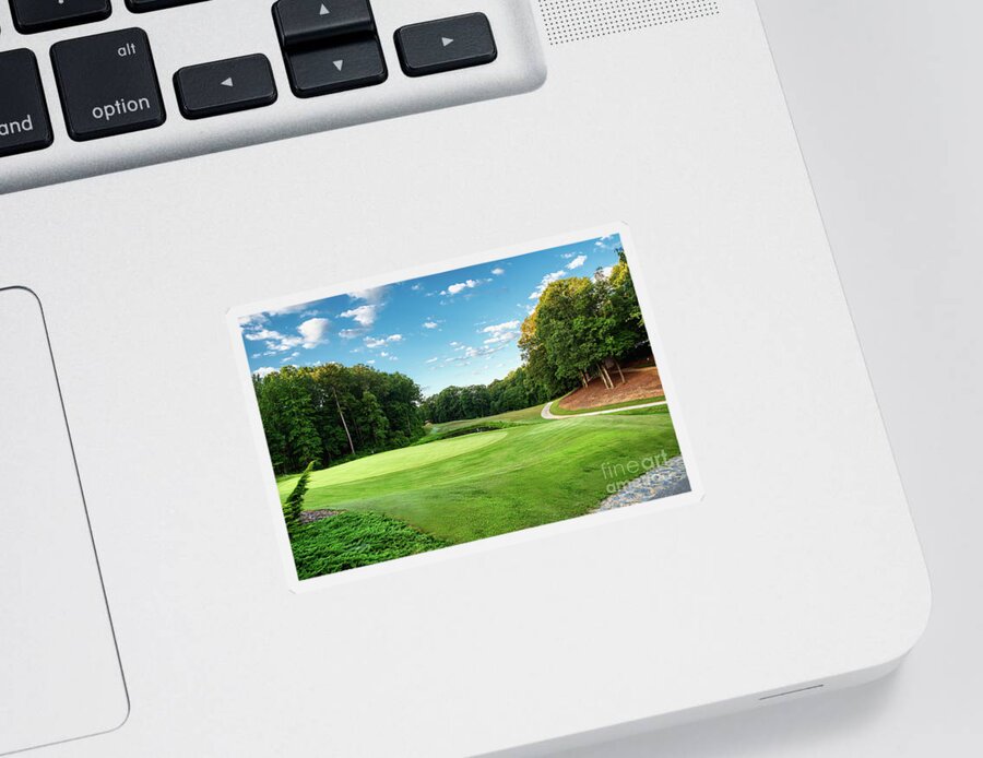 Keowee Key Sticker featuring the photograph Morning Golf at Keowee Key by Amy Dundon