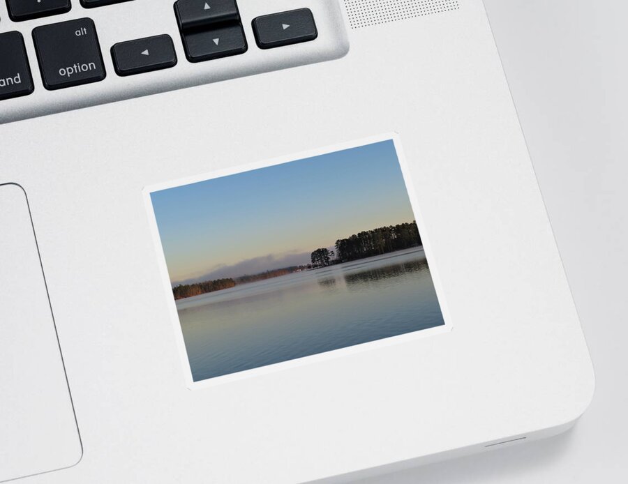Clear Sticker featuring the photograph Morning Lake Sinclair Glory by Ed Williams