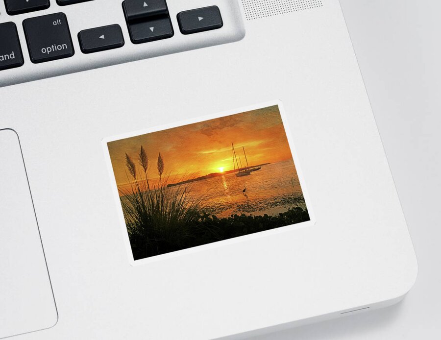 Tropical Sunrise Sticker featuring the photograph Morning Light - Florida Sunrise by HH Photography of Florida