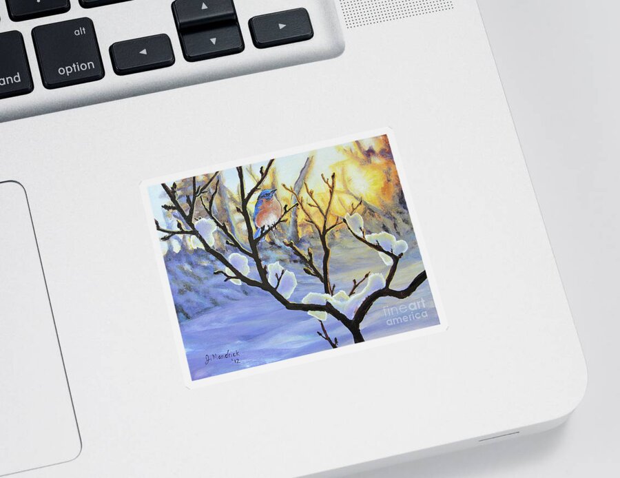Winter Sticker featuring the painting Morning Light by Joe Mandrick