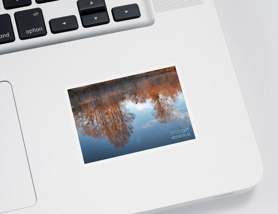 Birkdale Village Pond Sticker featuring the photograph Morning Mist by Amy Dundon