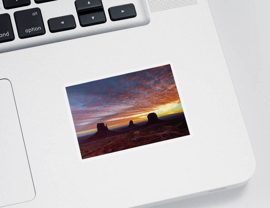 Usa Sticker featuring the photograph Morning Over Monument Valley by Tim Stanley