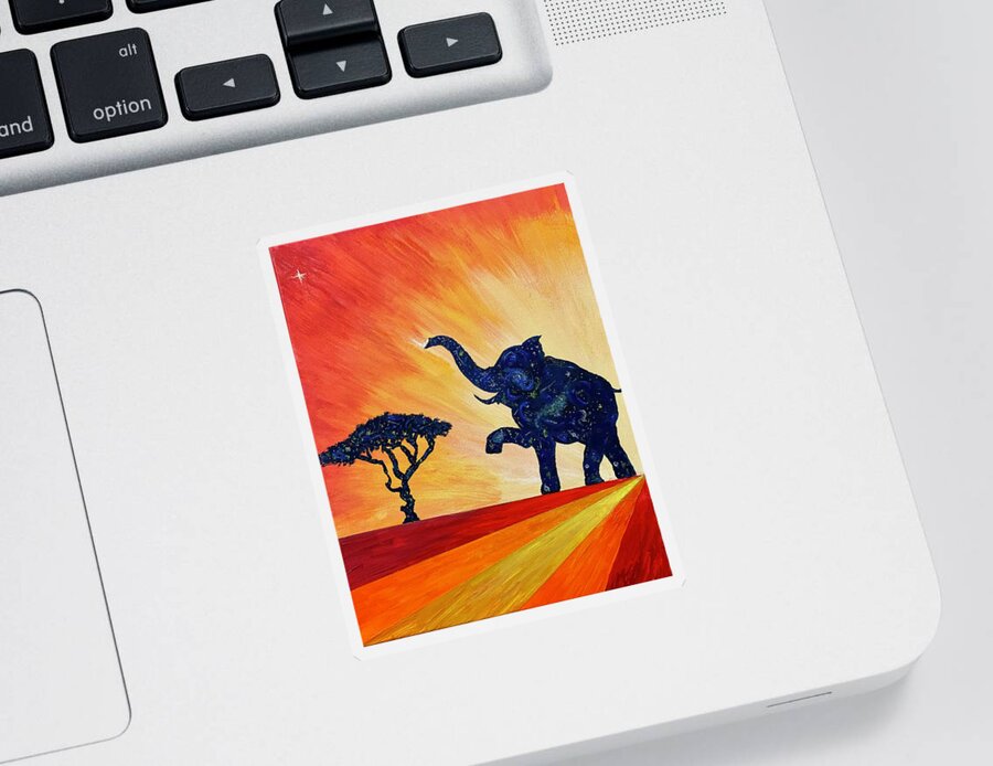 Africa Sticker featuring the painting Morning Star by Bethany Beeler