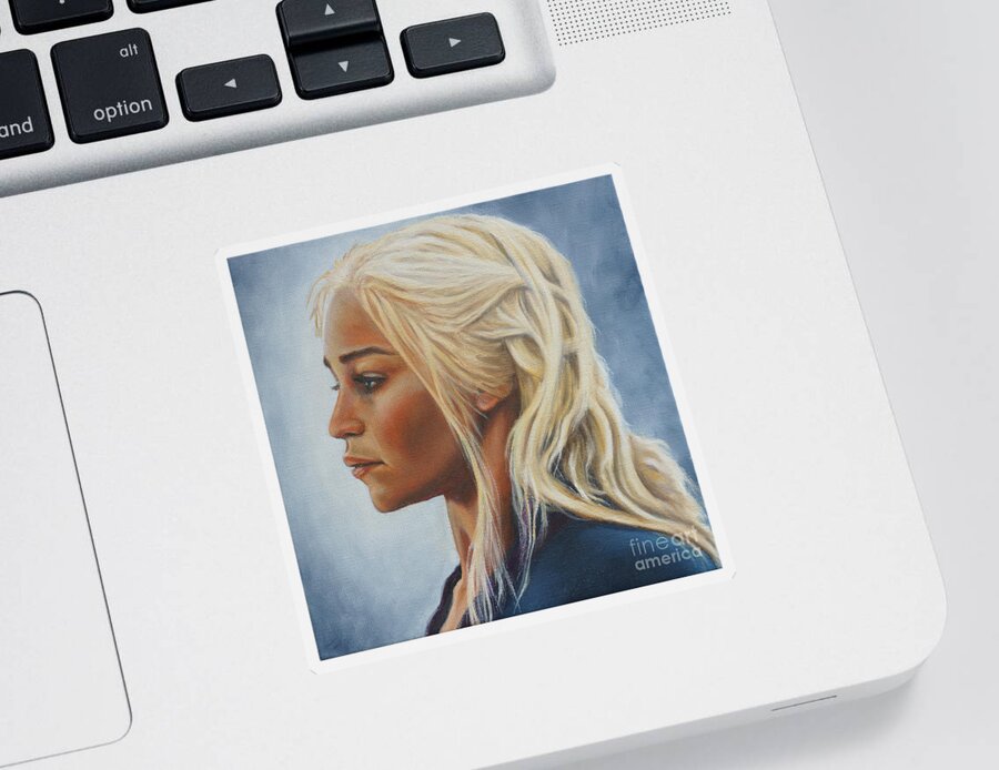Mother Of Dragons Sticker featuring the painting Mother of Dragons by Ken Kvamme