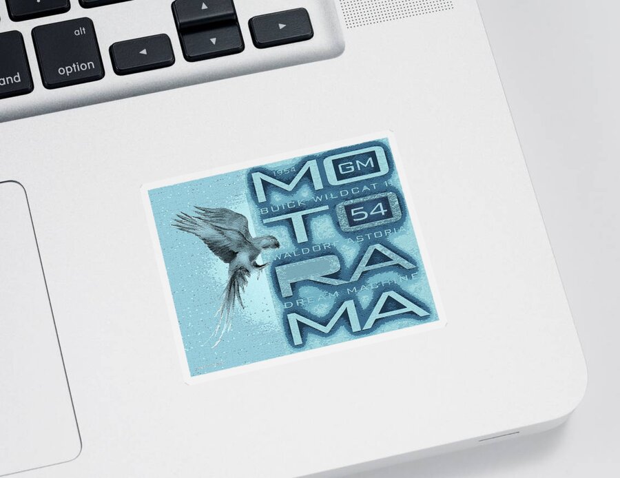 Motorama Sticker featuring the digital art Motorama / 54 Buick Wildcat II by David Squibb