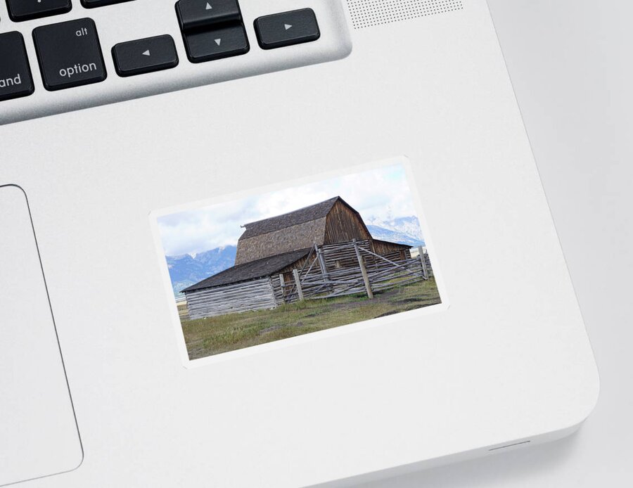 Moulton Barn Sticker featuring the photograph Moulton Barn on Mormon Row 1223 by Cathy Anderson