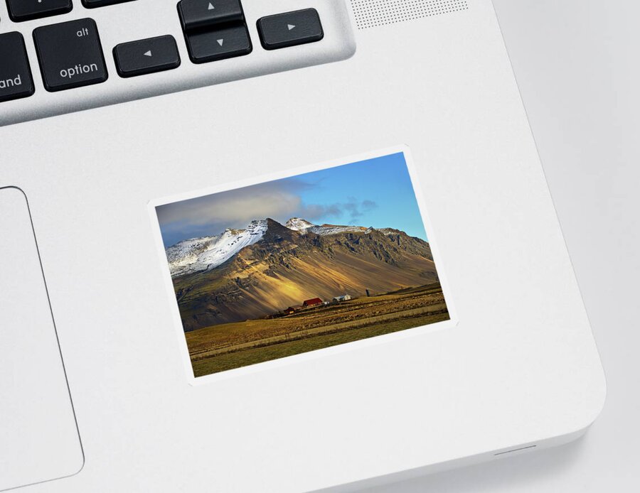 Iceland Sticker featuring the photograph Mountain farm by Christopher Mathews