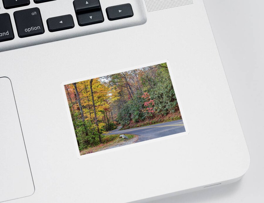 Fall Sticker featuring the photograph Mountain Road by Jim Miller