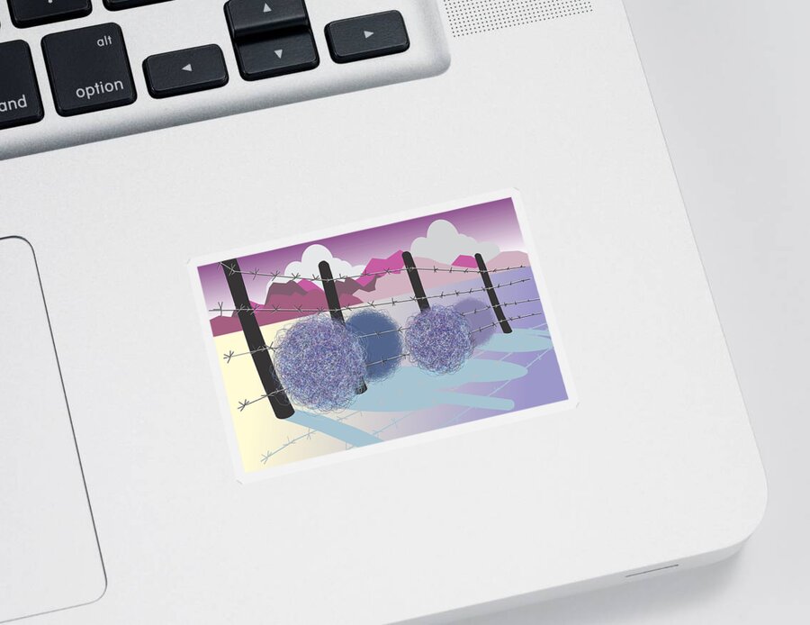 Landscape Sticker featuring the digital art Mountain Vista by Ted Clifton