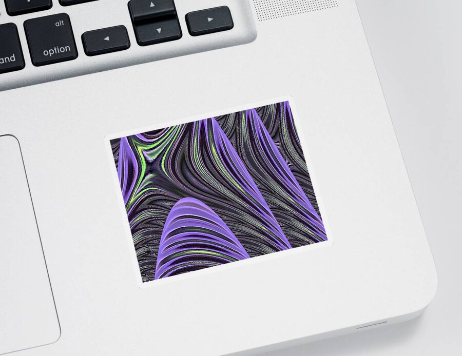 Abstract Sticker featuring the digital art Mountains Abstract by Ronald Mills