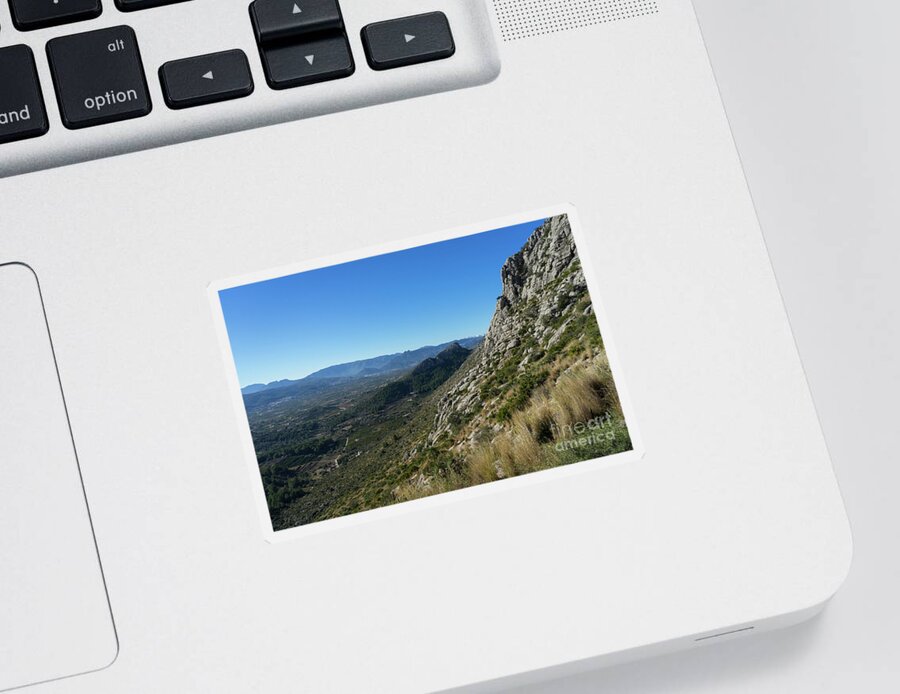 Mountains Sticker featuring the photograph Mountains and blue expanse by Adriana Mueller