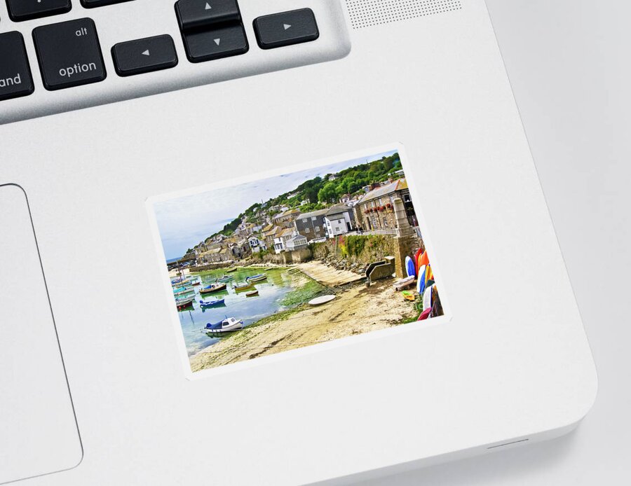 Mousehole Harbour Cornwall Sticker featuring the photograph Mousehole Harbour, Cornwall by Terri Waters