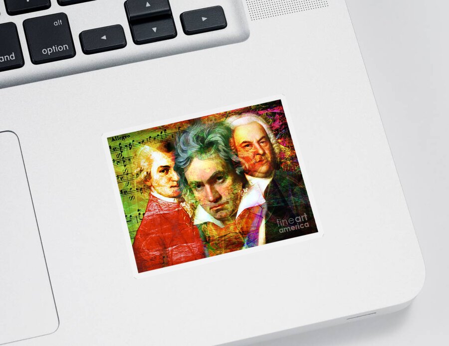 Wingsdomain Sticker featuring the photograph Mozart Beethoven Bach 20140128 by Wingsdomain Art and Photography