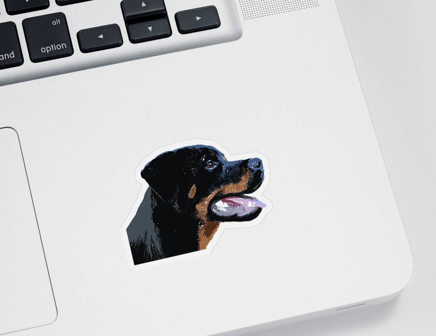 Canine Sticker featuring the digital art Music Notes 33 by David Bridburg