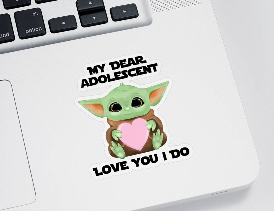 My Dear Adolescent Love You I Do Cute Baby Alien Sci-Fi Movie Lover  Valentines Day Heart Sticker by Jeff Creation - Pixels