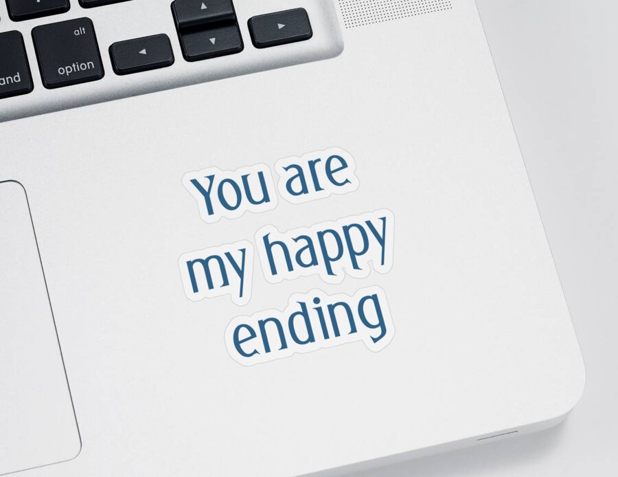 You Are My Happy Ending Sticker featuring the digital art My Happy Ending In Blue And Pink by Madame Memento