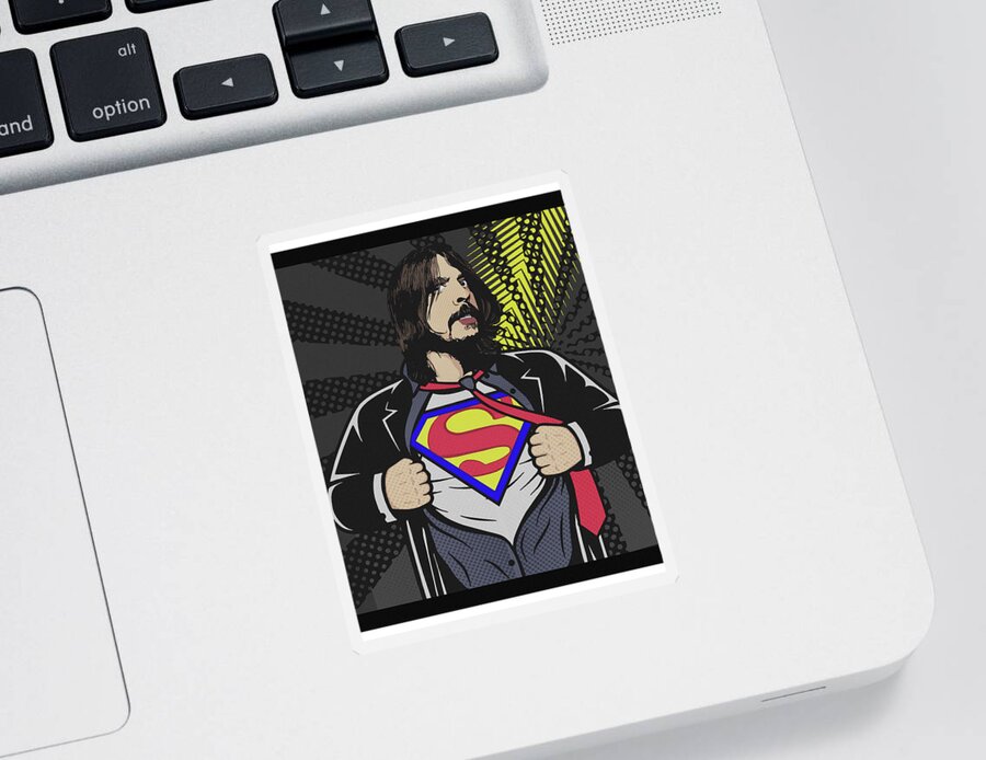 Dave Grohl Sticker featuring the digital art My Hero by Christina Rick