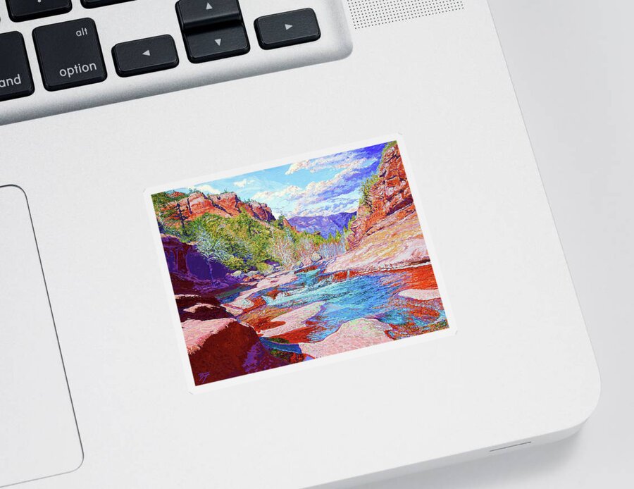 Impressionism Sticker featuring the painting Mystic Waters by Darien Bogart