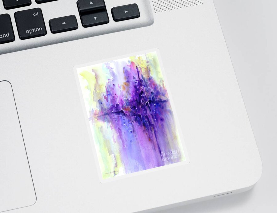 Abstract Landscape Sticker featuring the painting Mystical Forest by Lois Blasberg