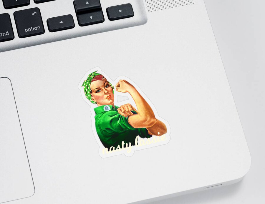 Funny Sticker featuring the digital art Nasty Woman Irish Lassie by Flippin Sweet Gear