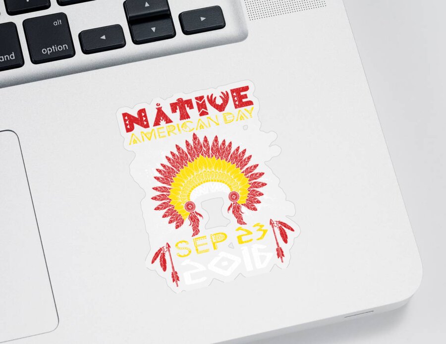 Mountain Sticker featuring the digital art Native American Day by Tinh Tran Le Thanh