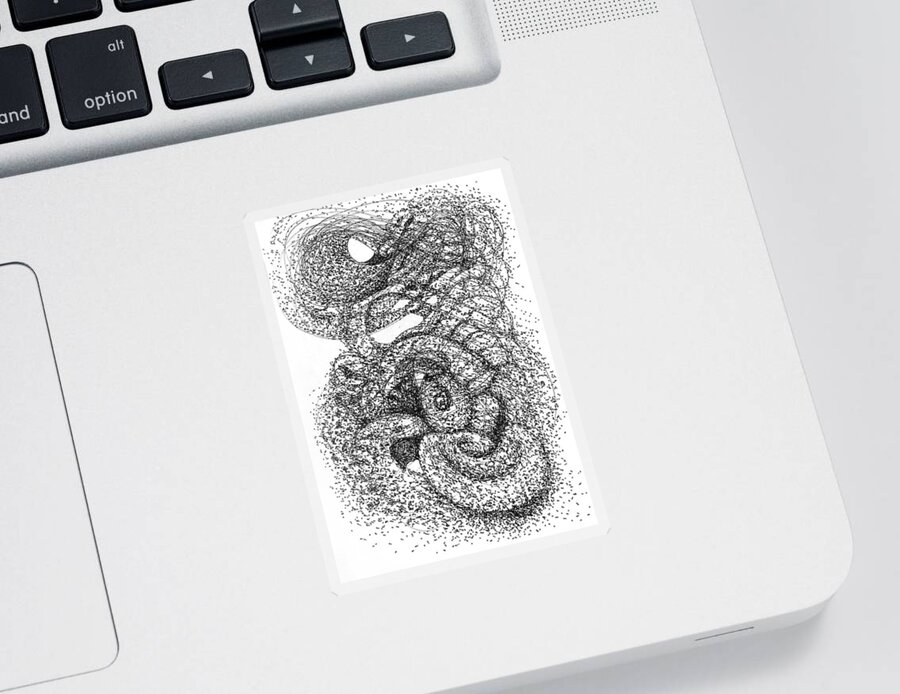 Fractals Sticker featuring the drawing Nautilus by Franci Hepburn