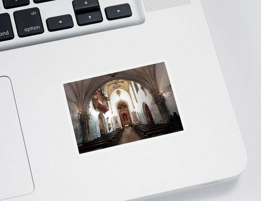 Portugal Sticker featuring the photograph Nave of the Monastery of the Holy Cross in Coimbra by RicardMN Photography