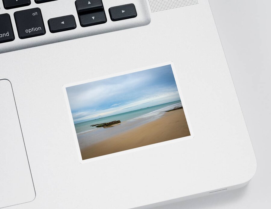 Normandy Beach Sticker featuring the photograph Never Forget Normandy by Rebecca Herranen