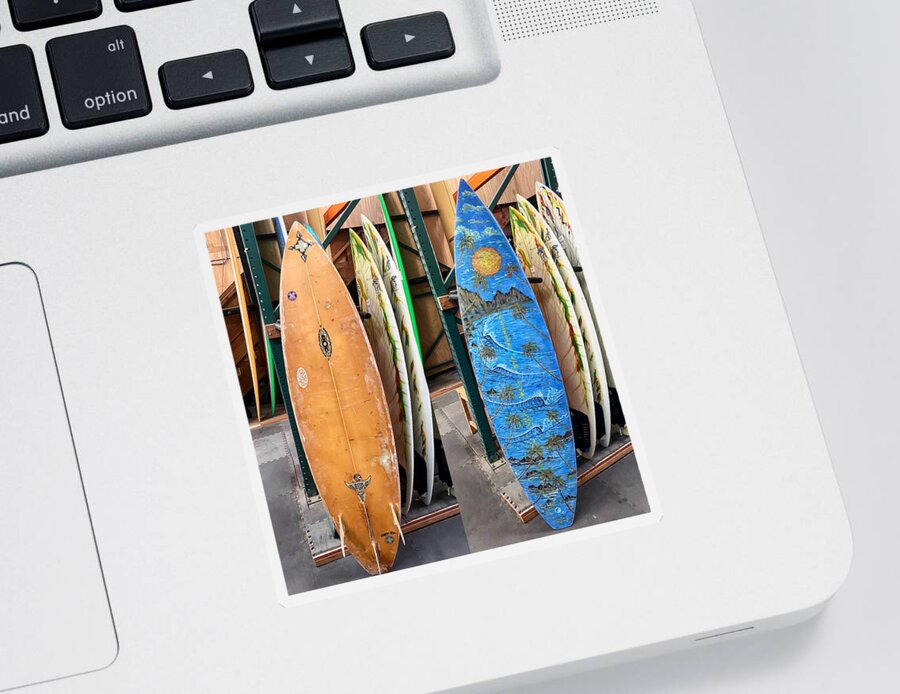 Paintedsurfboards Sticker featuring the painting New life perception by Paul Carter