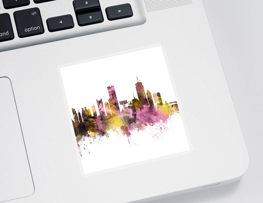 New York Sticker featuring the digital art New York and Boston Skylines Mashup Part 3 of 3 by Michael Tompsett