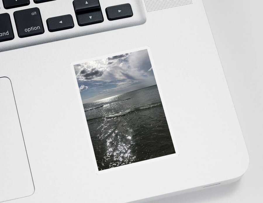 Photography Sticker featuring the photograph Night on Lido Shore by Medge Jaspan