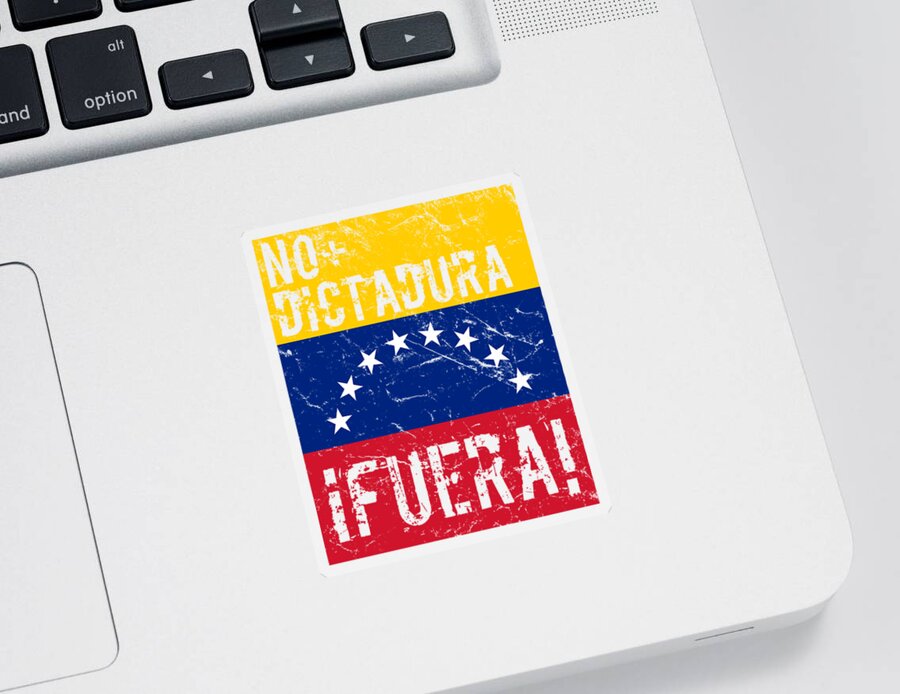 Venezuela Sticker featuring the digital art No Dictadura Fuera Madura Protest by Flippin Sweet Gear