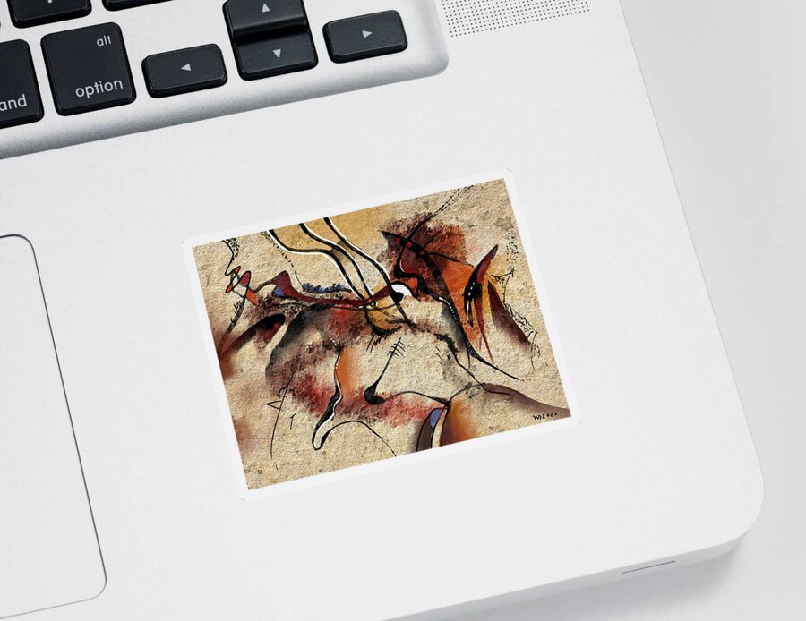 Abstract Hybrid Painting Sticker featuring the painting No.11 by Wolfgang Schweizer
