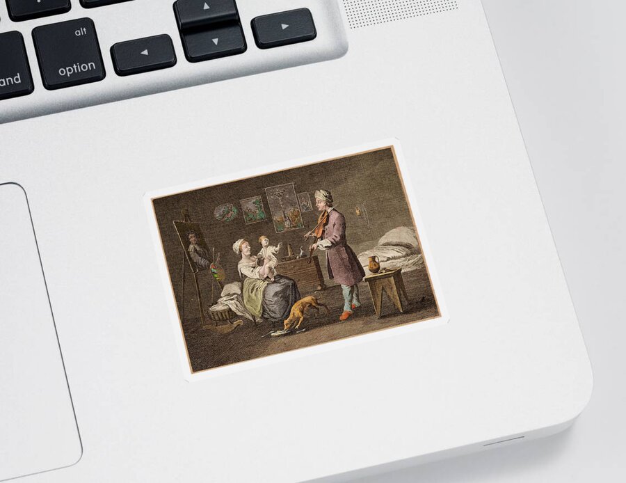 Nocturnal Sticker featuring the painting Norbert Joseph Carl Grund by MotionAge Designs