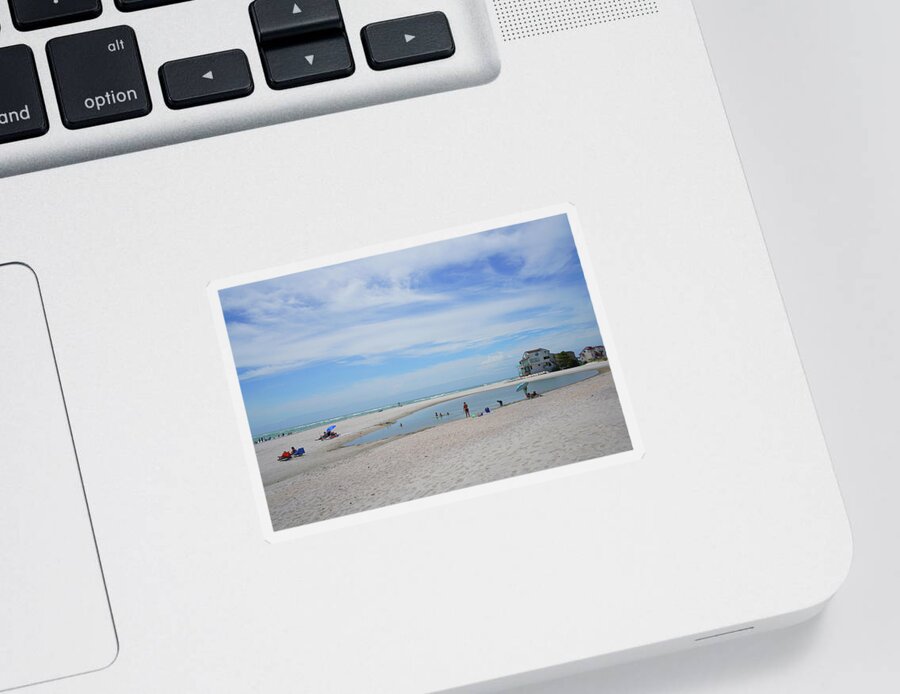Beach Scene Sticker featuring the photograph North Topsail Island Beach by Mike McGlothlen