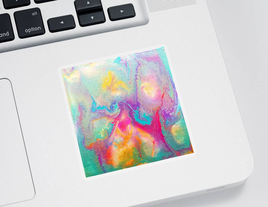 Abstract Sticker featuring the painting Nudibranch by Christine Bolden