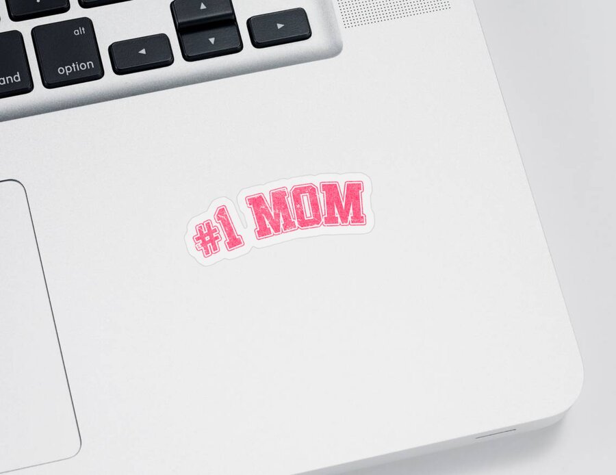 Gifts For Mom Sticker featuring the digital art Number One 1 Mom Retro by Flippin Sweet Gear