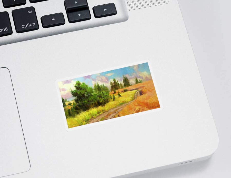 Landscape Sticker featuring the painting Off the Grid by Steve Henderson