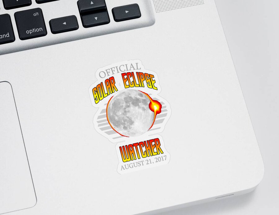 Funny Sticker featuring the digital art Official Solar Eclipse Watcher by Flippin Sweet Gear