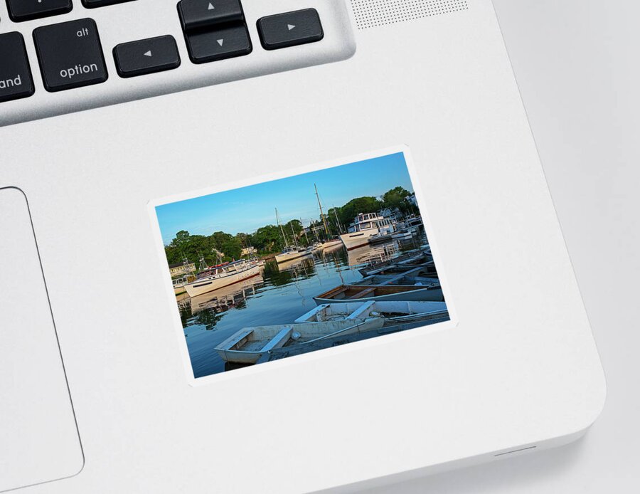 Ogunquit Sticker featuring the photograph Ogunquit Maine Perkins Cove Harbor Marginal Way at Sunrise by Toby McGuire