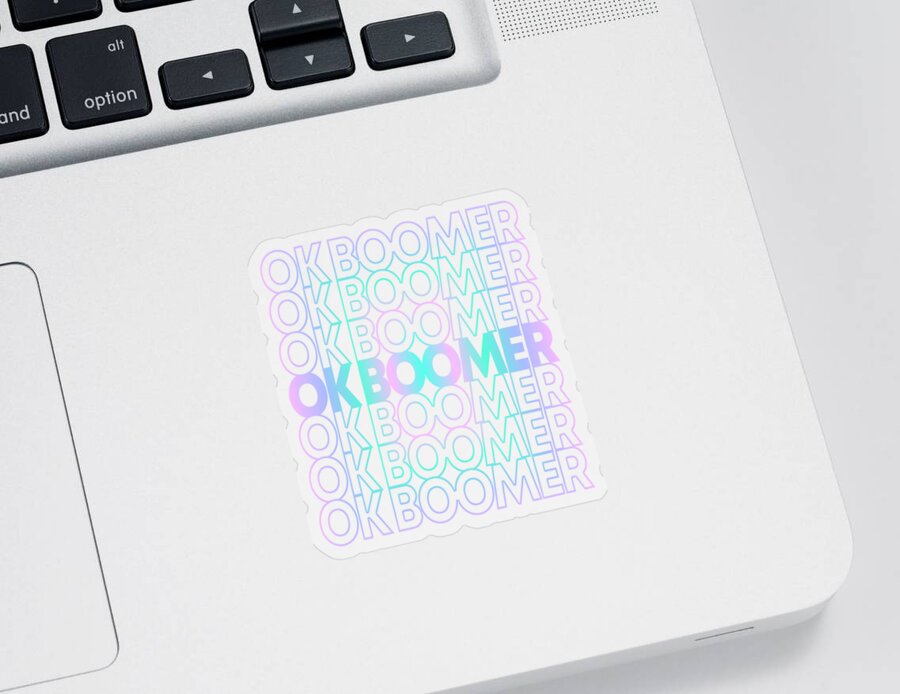 Funny Sticker featuring the digital art OK Boomer Retro by Flippin Sweet Gear
