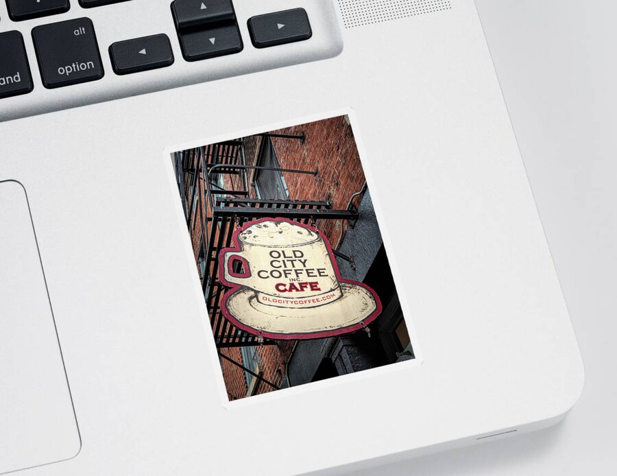 Coffee Sticker featuring the photograph Old City Coffee Cafe by Kristia Adams