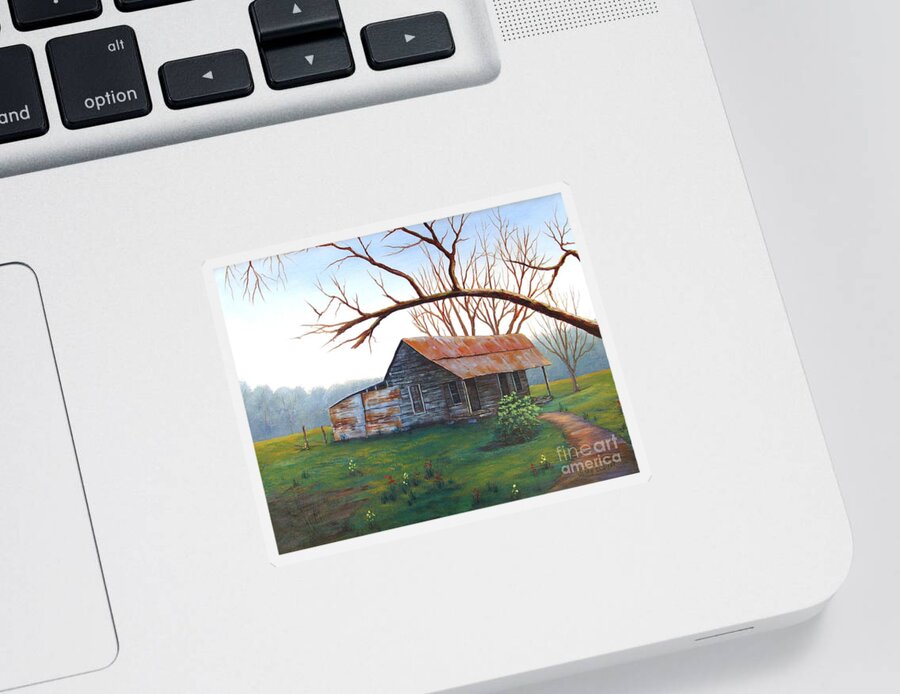 Landscape Sticker featuring the painting Old Homestead by Jerry Walker
