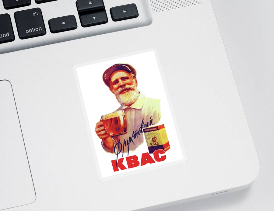 Man Sticker featuring the digital art Old Man is Drinking Kvas by Long Shot