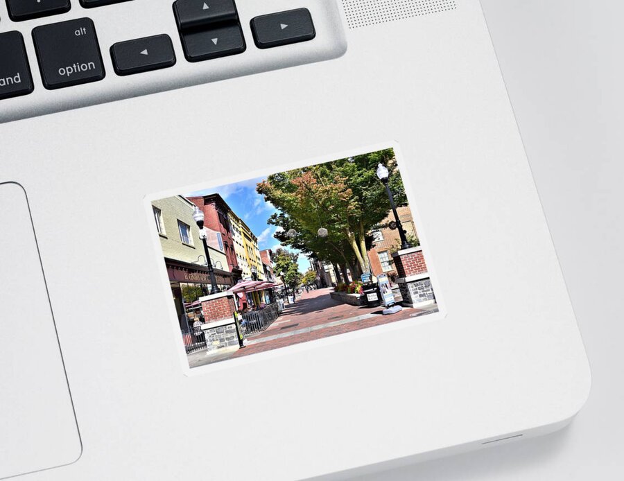 Winchester Sticker featuring the photograph Old Town Winchester VA by Kim Bemis