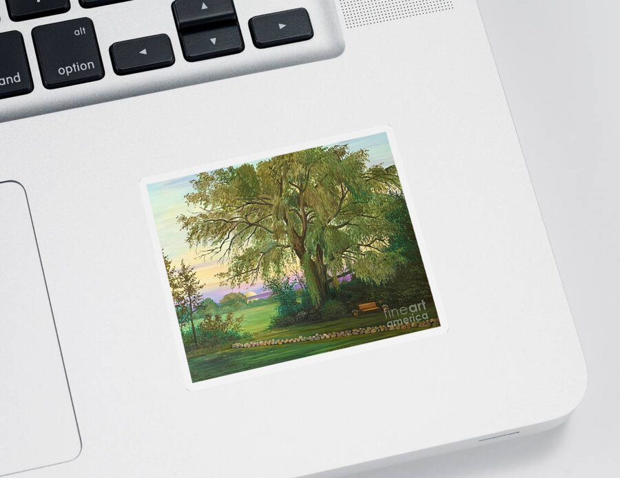 Print Sticker featuring the painting Old Willow by Margaryta Yermolayeva
