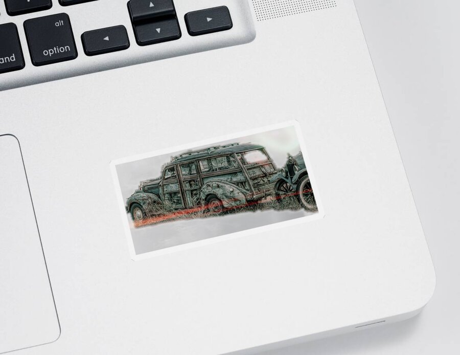 Wood Sided Car Sticker featuring the photograph Old Woody 4922 by Cathy Anderson