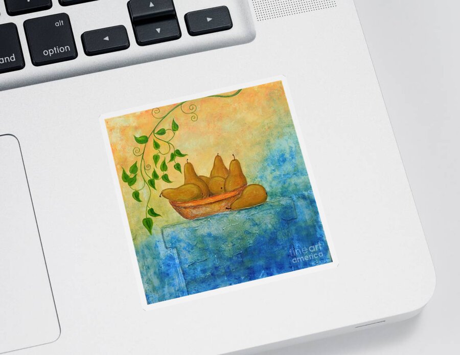 Pears Sticker featuring the painting Old World Pears Fresco by Irene Czys