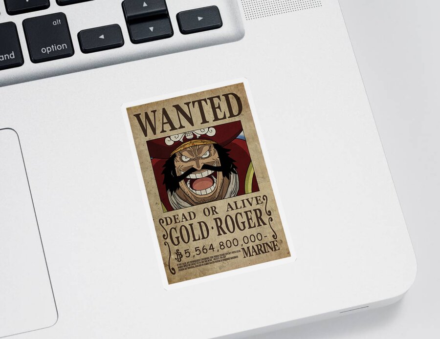 One Piece Wanted Poster - GOL D ROGER Sticker by Niklas Andersen